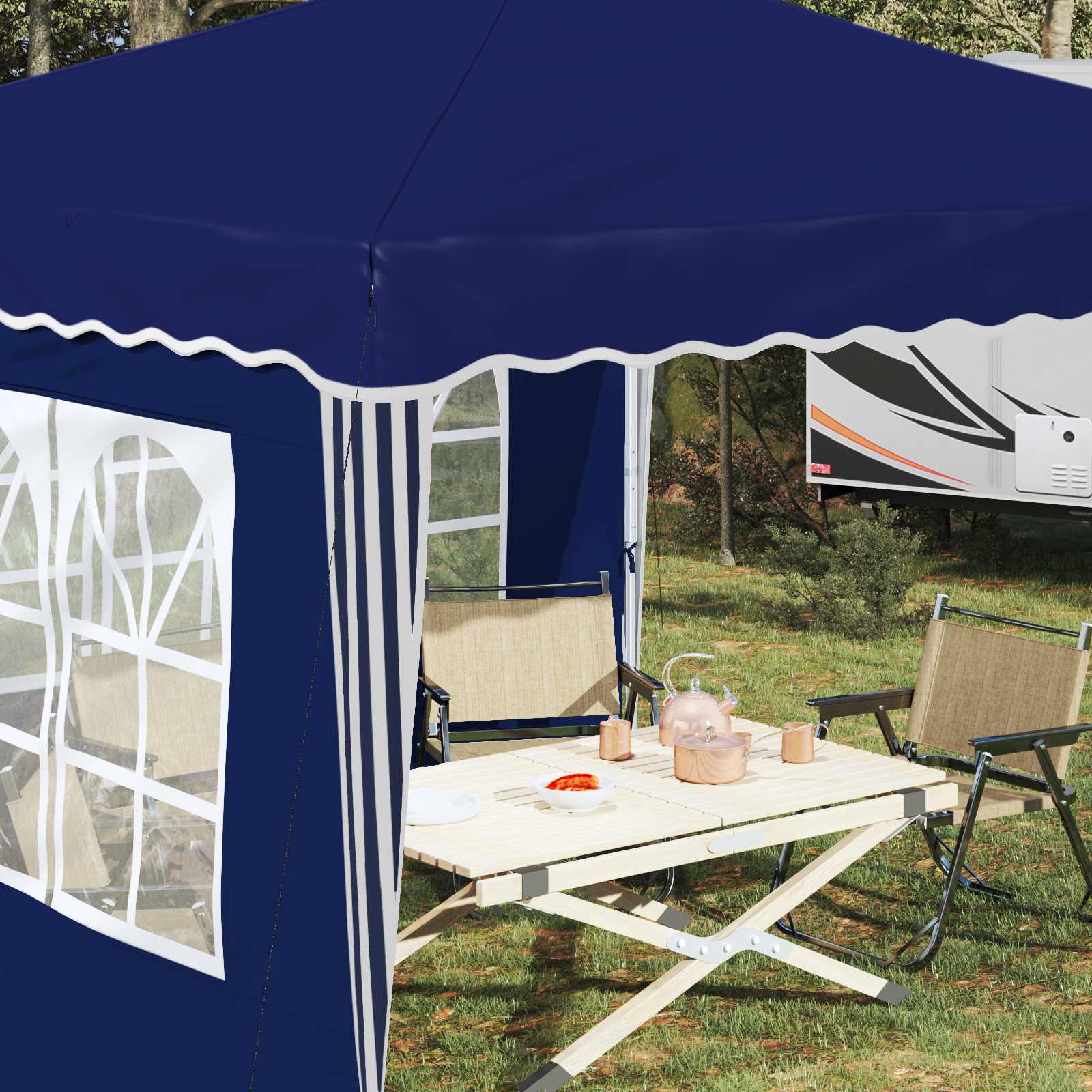 Tenda per feste a pop-up 288 x 288 x 245 cm Blu Tessuto Oxford | homemem39