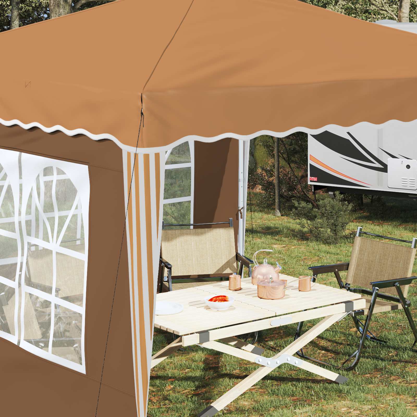 Tenda per feste a pop-up 288 x 288 x 245 cm Beige | homemem39