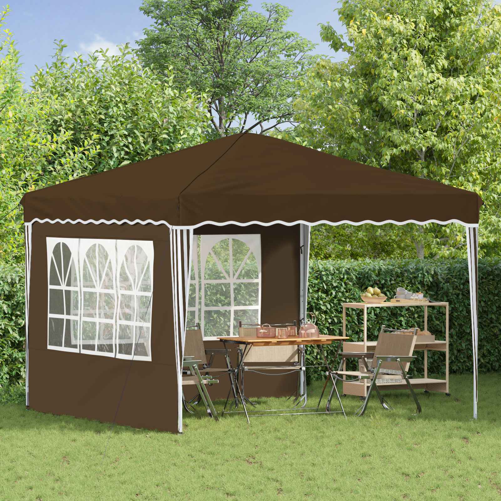 Tenda per feste a pop-up 288 x 288 x 245 cm Tortora | homemem39