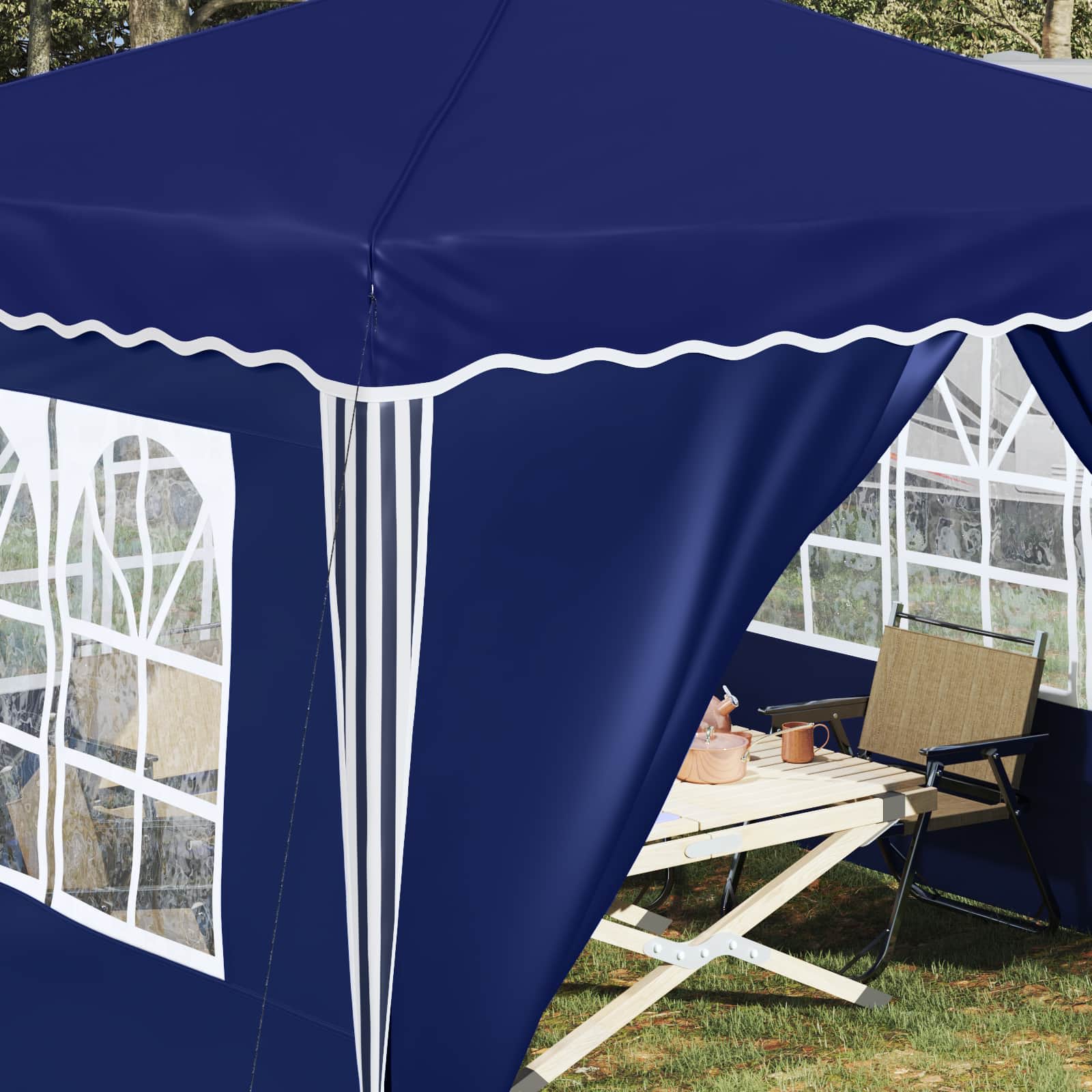Tenda per feste a pop-up 288 x 288 x 245 cm Blu Tessuto Oxford | homemem39