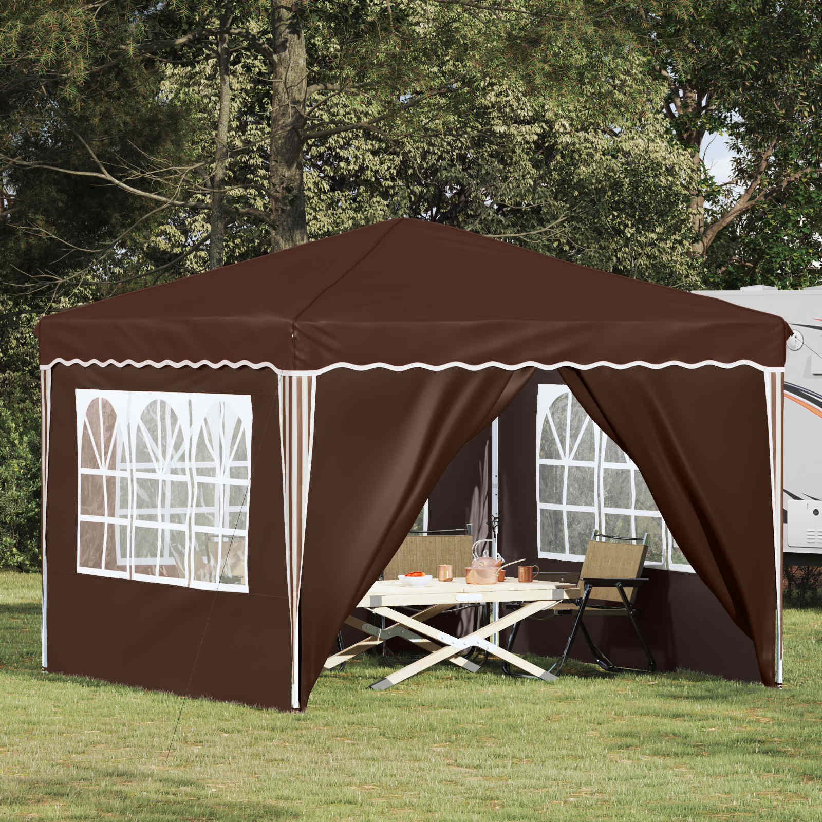 Tenda per feste a pop-up 288 x 288 x 245 cm Marrone | homemem39