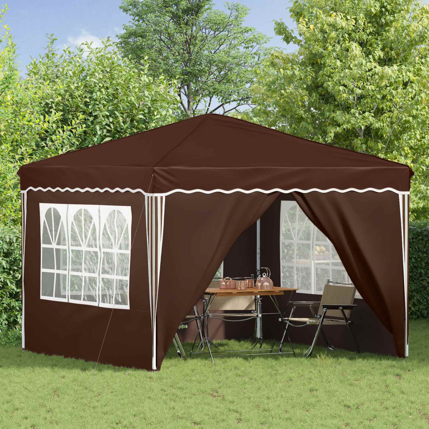 Tenda per feste a pop-up 288 x 288 x 245 cm Marrone | homemem39