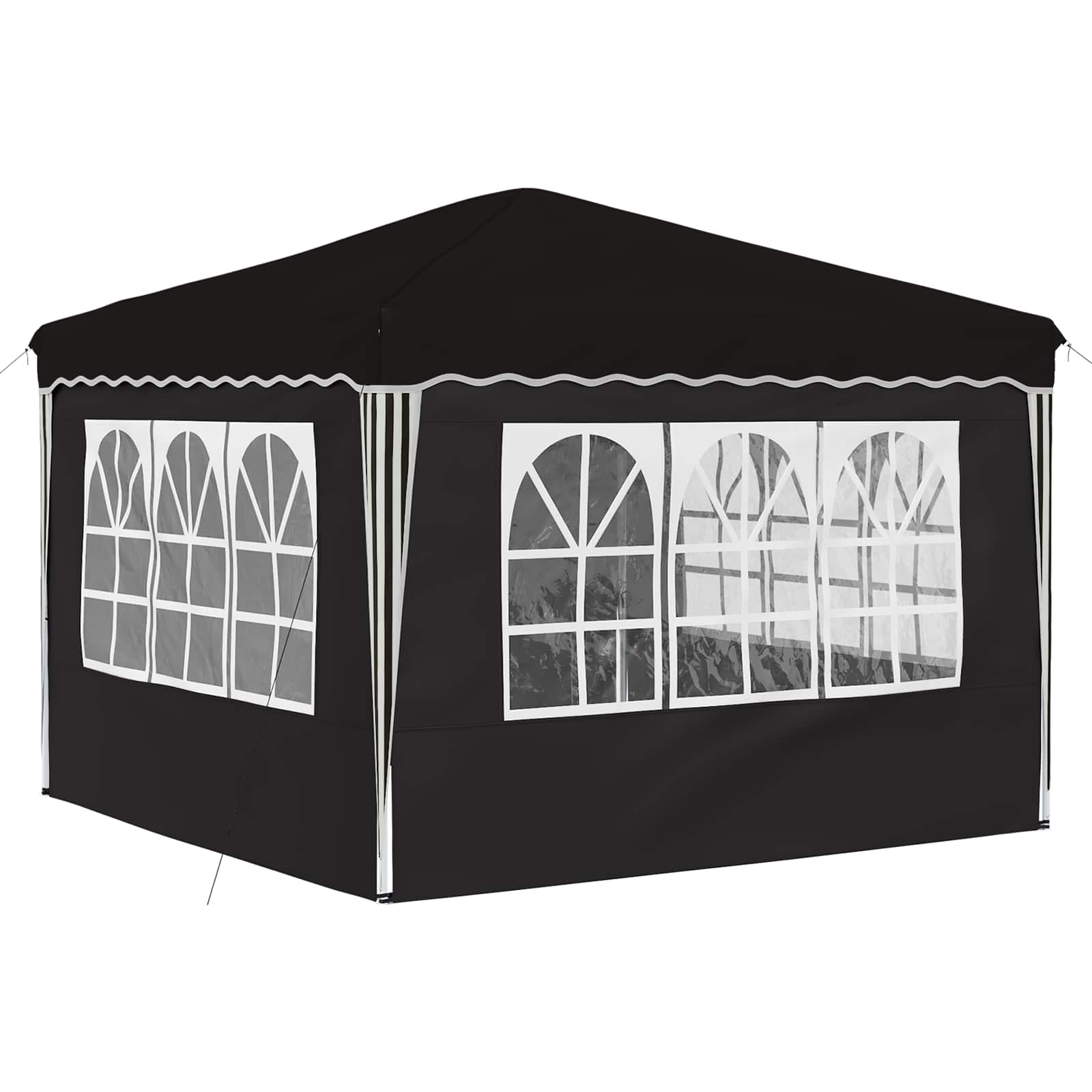 Tenda per feste a pop-up 288 x 288 x 245 cm Nero Tessuto Oxford | homemem39