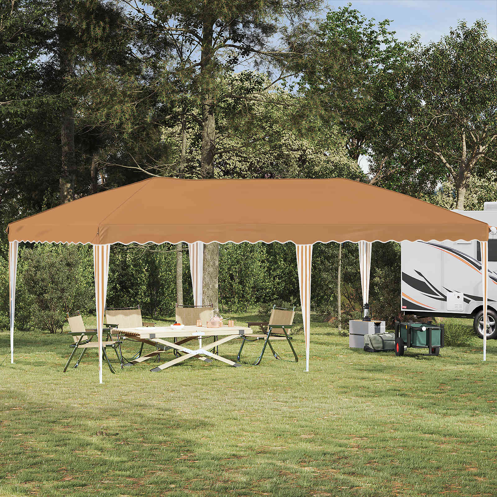Tenda per feste a pop-up 575 x 290 x 245 cm Beige | homemem39