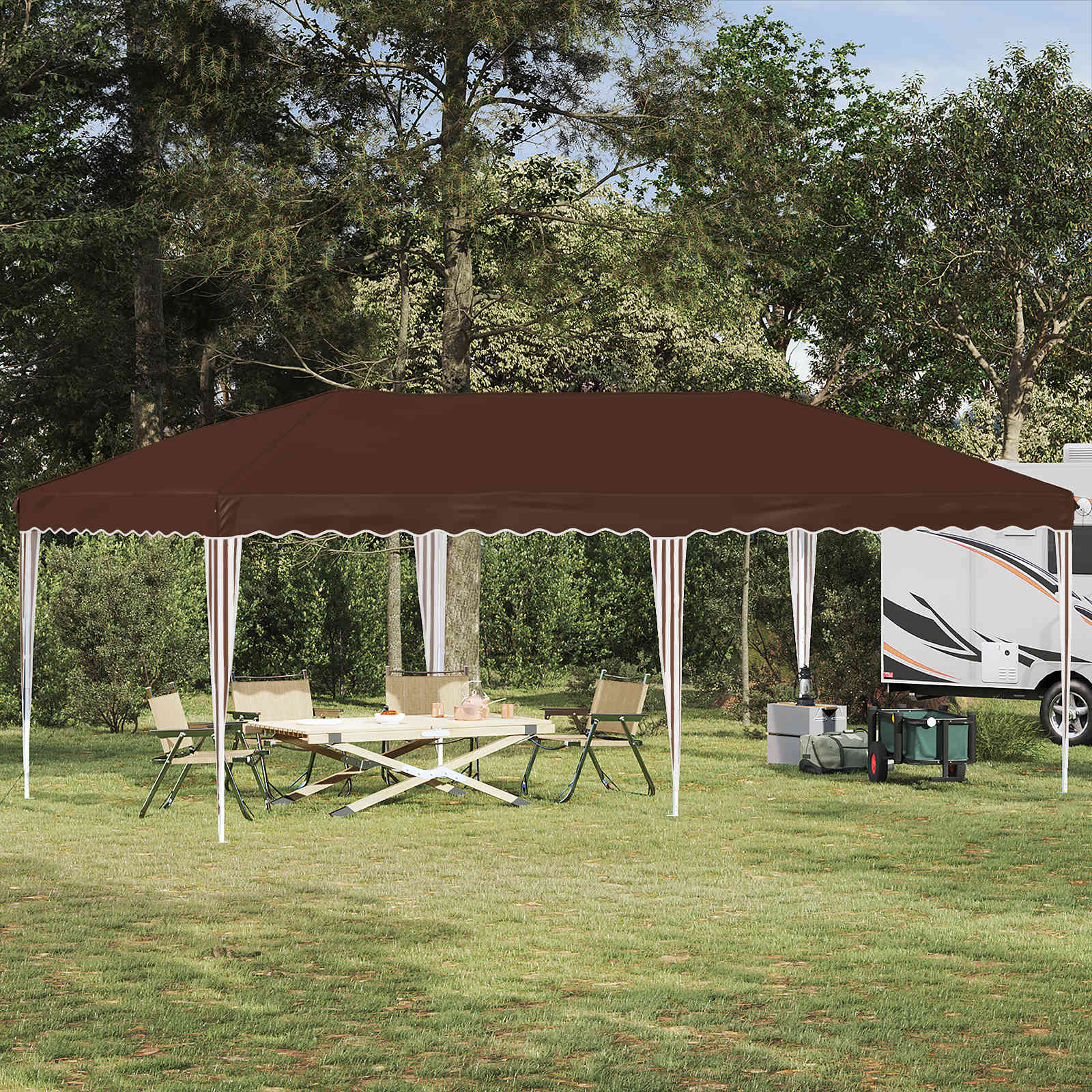 Tenda per feste a pop-up 575 x 290 x 245 cm Marrone | homemem39