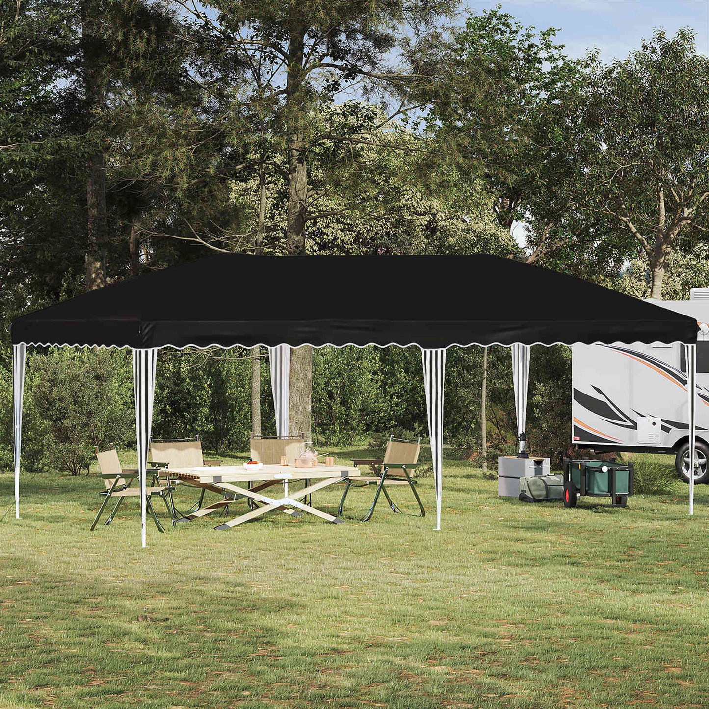 Tenda per feste a pop-up 575 x 290 x 245 cm Nero | homemem39