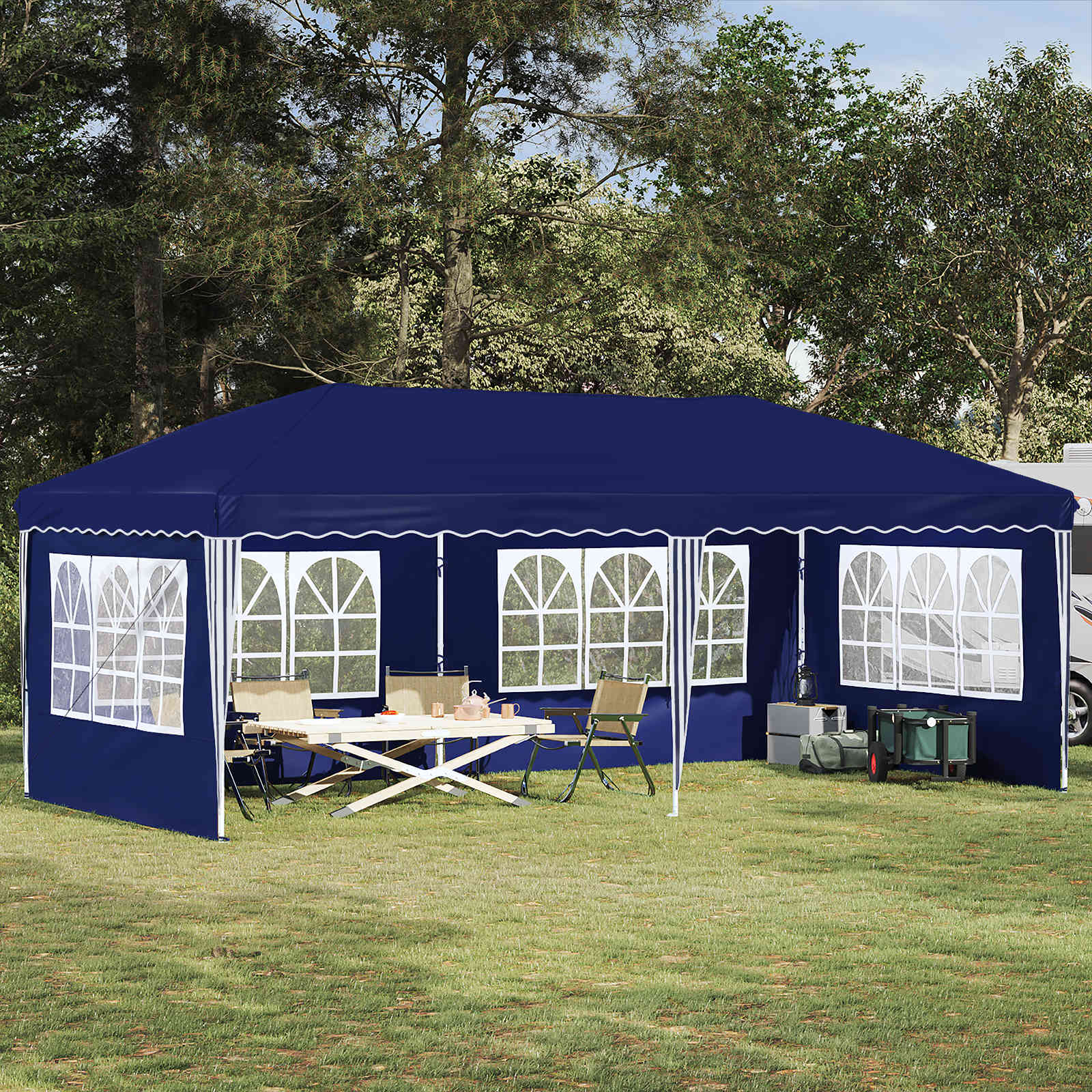 Tenda per feste a pop-up 575 x 289 x 245 cm Blu | homemem39
