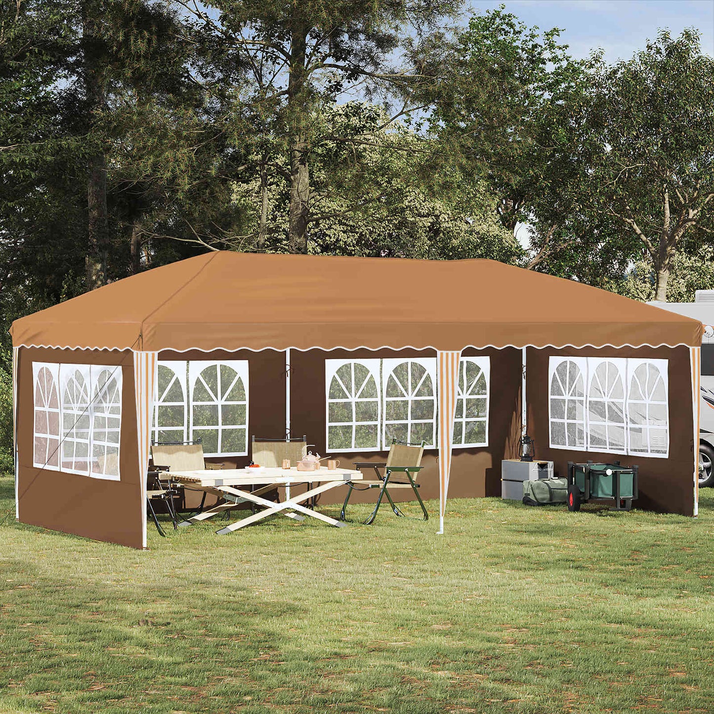 Tenda per feste a pop-up 575 x 289 x 245 cm Beige | homemem39