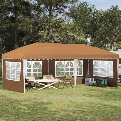 Tenda per feste a pop-up 575 x 289 x 245 cm Beige | homemem39