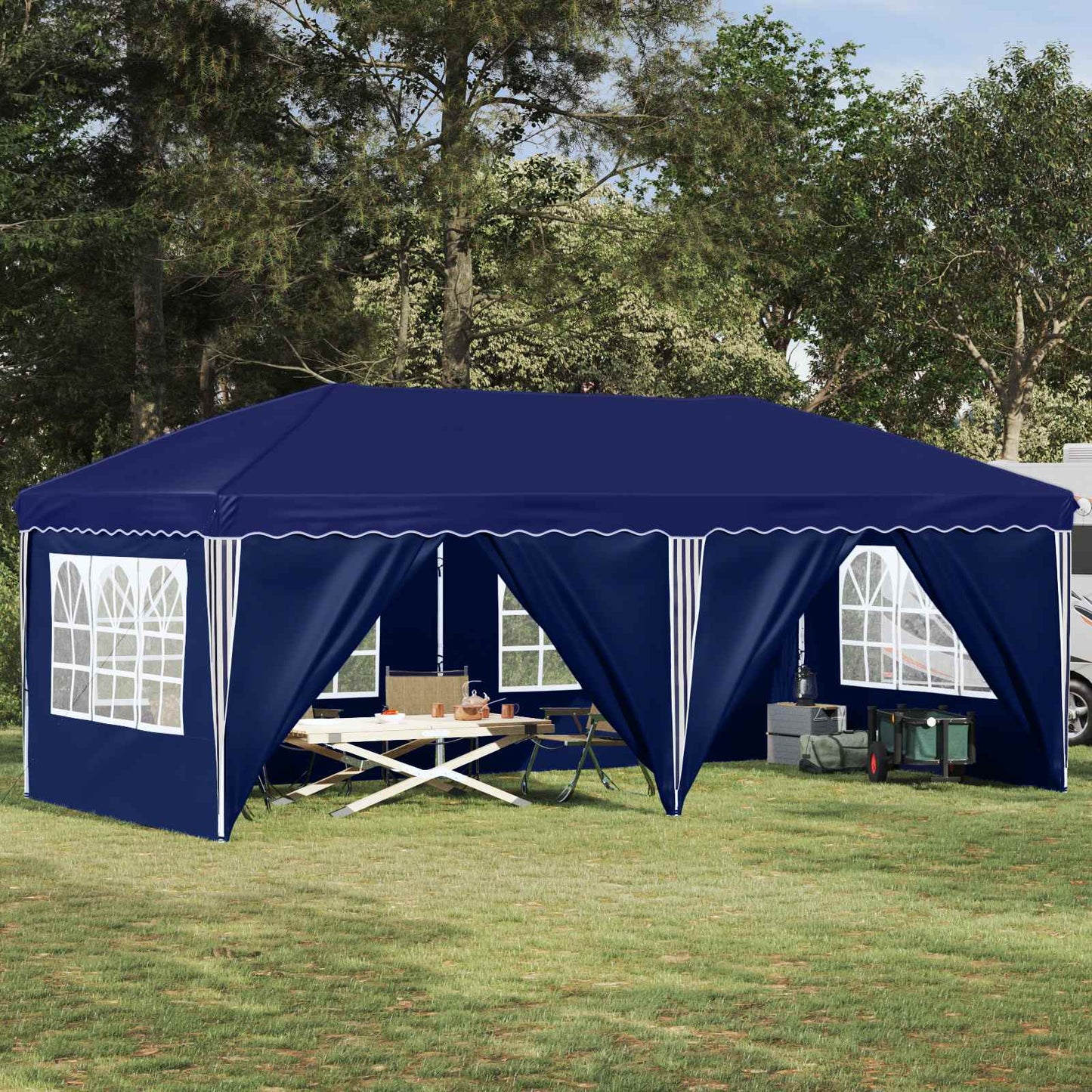 Tenda per feste a pop-up 575 x 288 x 245 cm Blu | homemem39