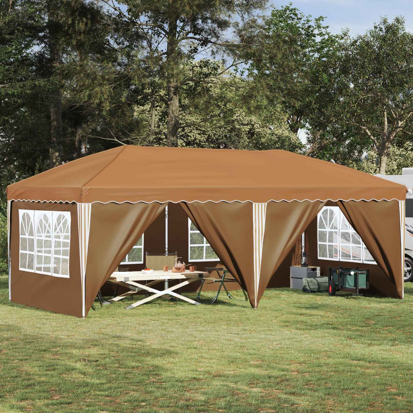 Tenda per feste a pop-up 575 x 288 x 245 cm Beige | homemem39