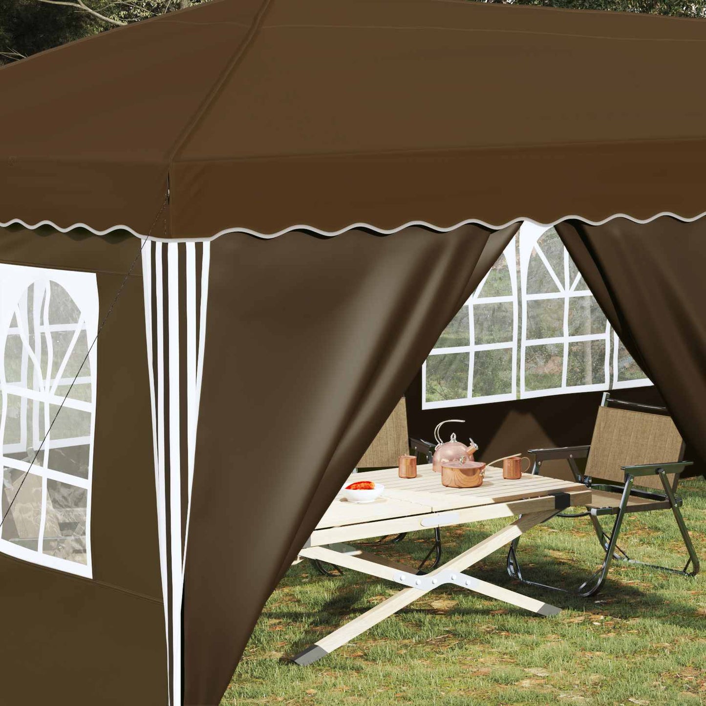 Tenda per feste a pop-up 575 x 288 x 245 cm Tortora | homemem39
