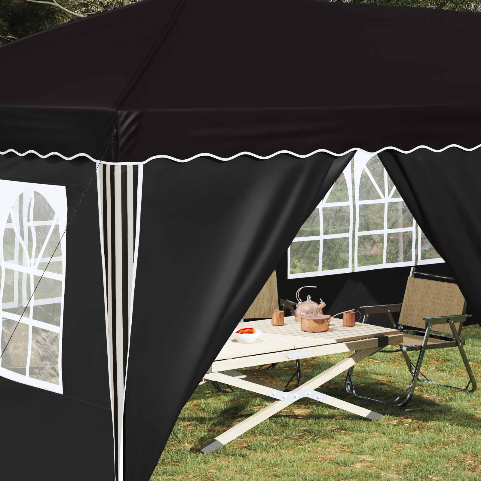 Tenda per feste a pop-up 575 x 288 x 245 cm Nero | homemem39