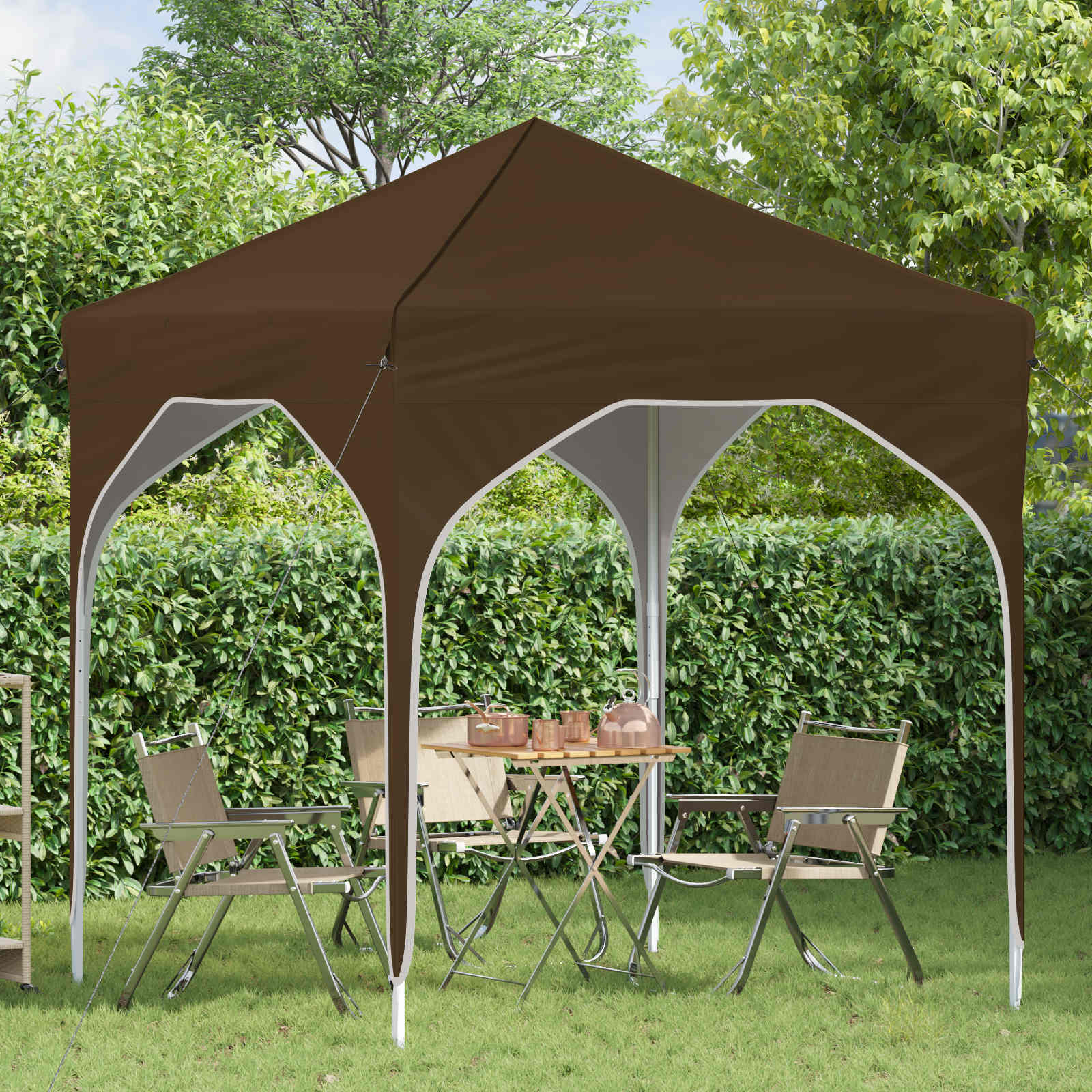 Tenda per feste a pop-up 194 x 194 x 245 cm Tortora | homemem39