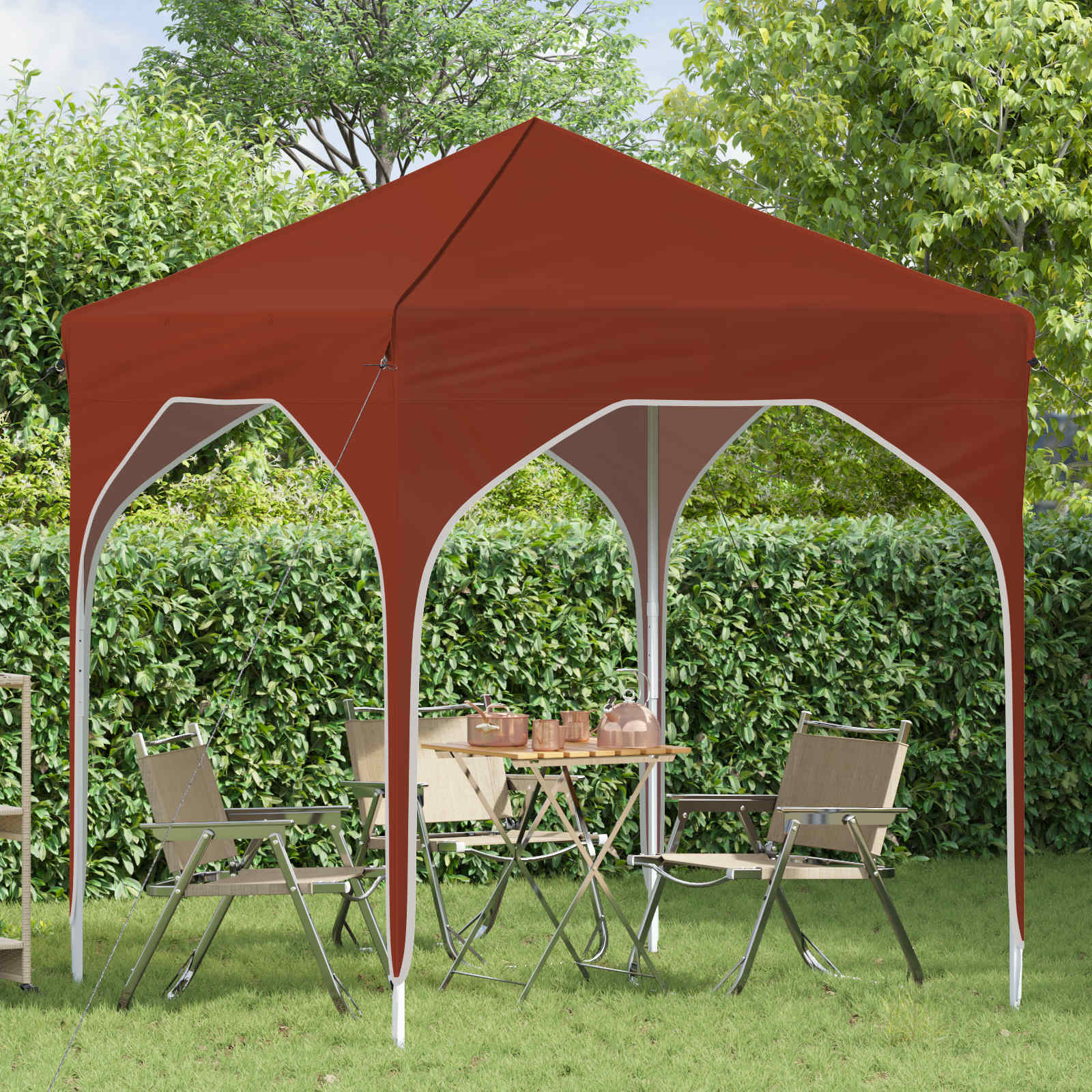 Tenda per feste a pop-up 194 x 194 x 245 cm Terracotta | homemem39