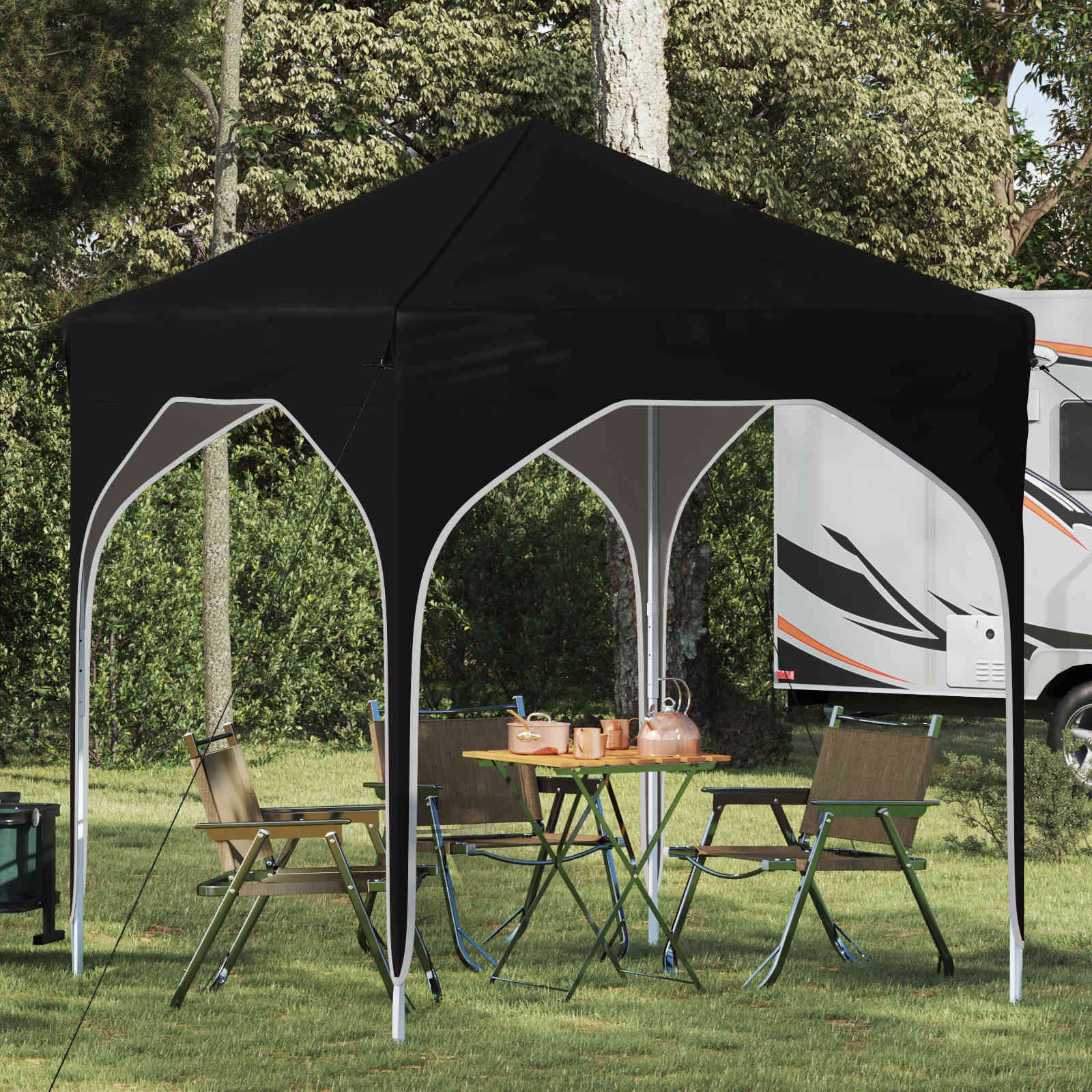 Tenda per feste a pop-up 194 x 194 x 245 cm Nero | homemem39