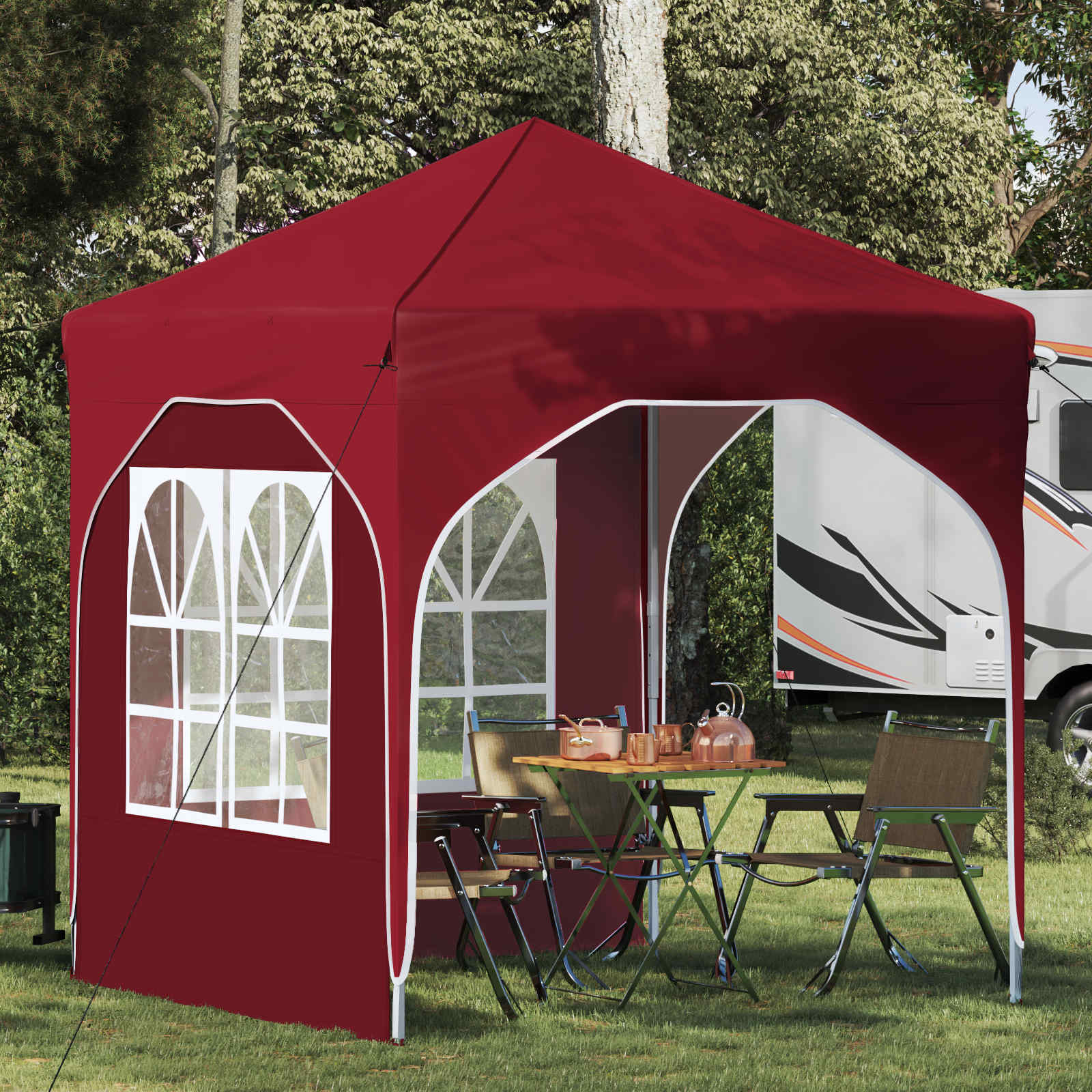 Tenda per feste a pop-up 192 x 192 x 245 cm Borgogna | homemem39