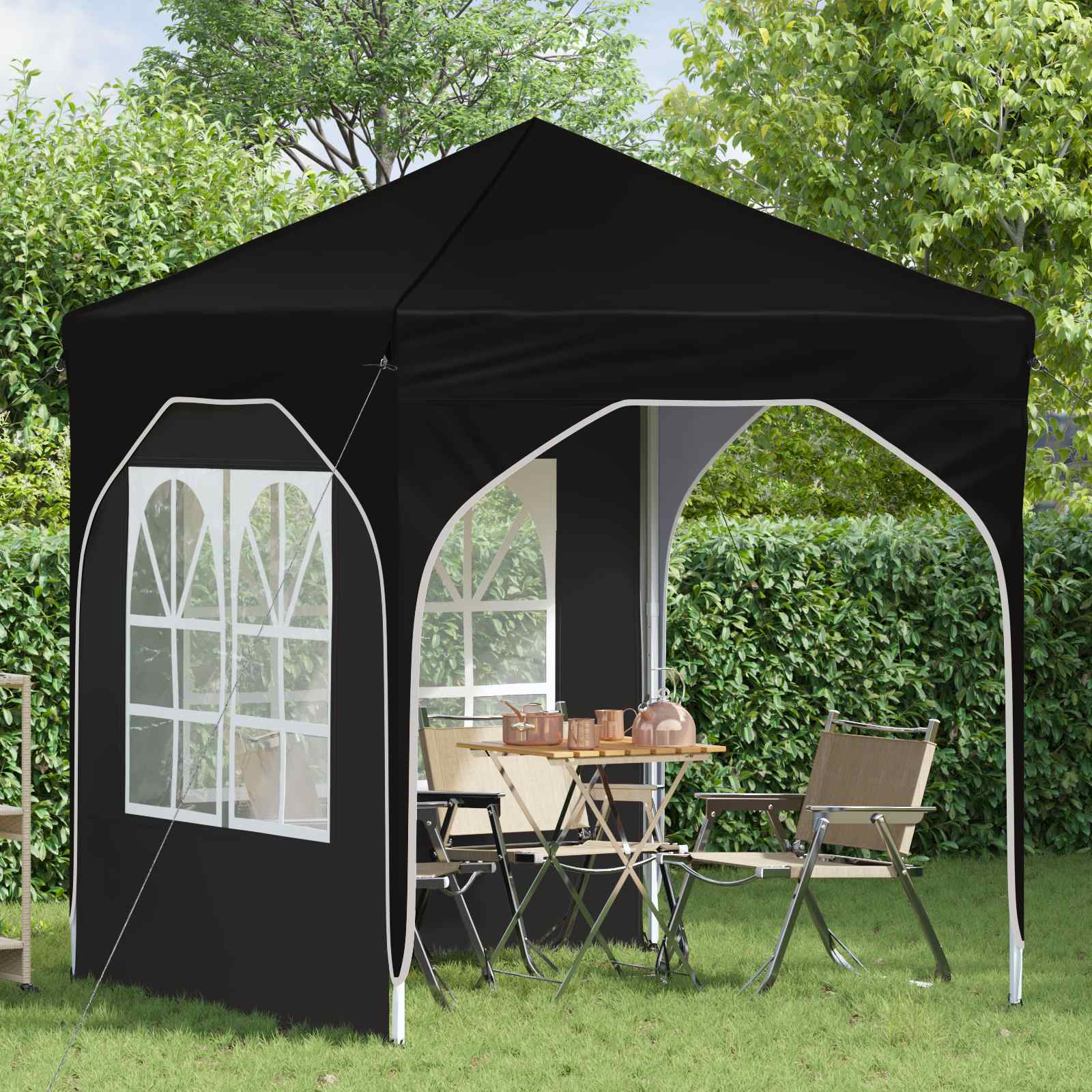 Tenda per feste a pop-up 192 x 192 x 245 cm Nero | homemem39