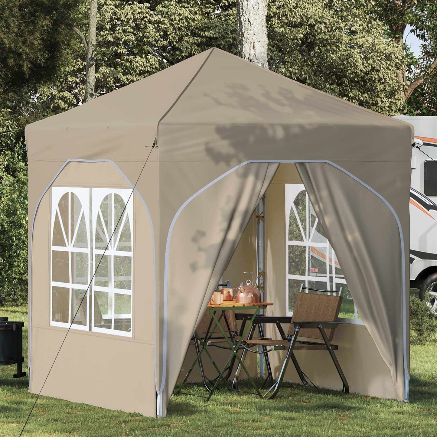 Tenda per feste a pop-up 192 x 192 x 245 cm Crema | homemem39