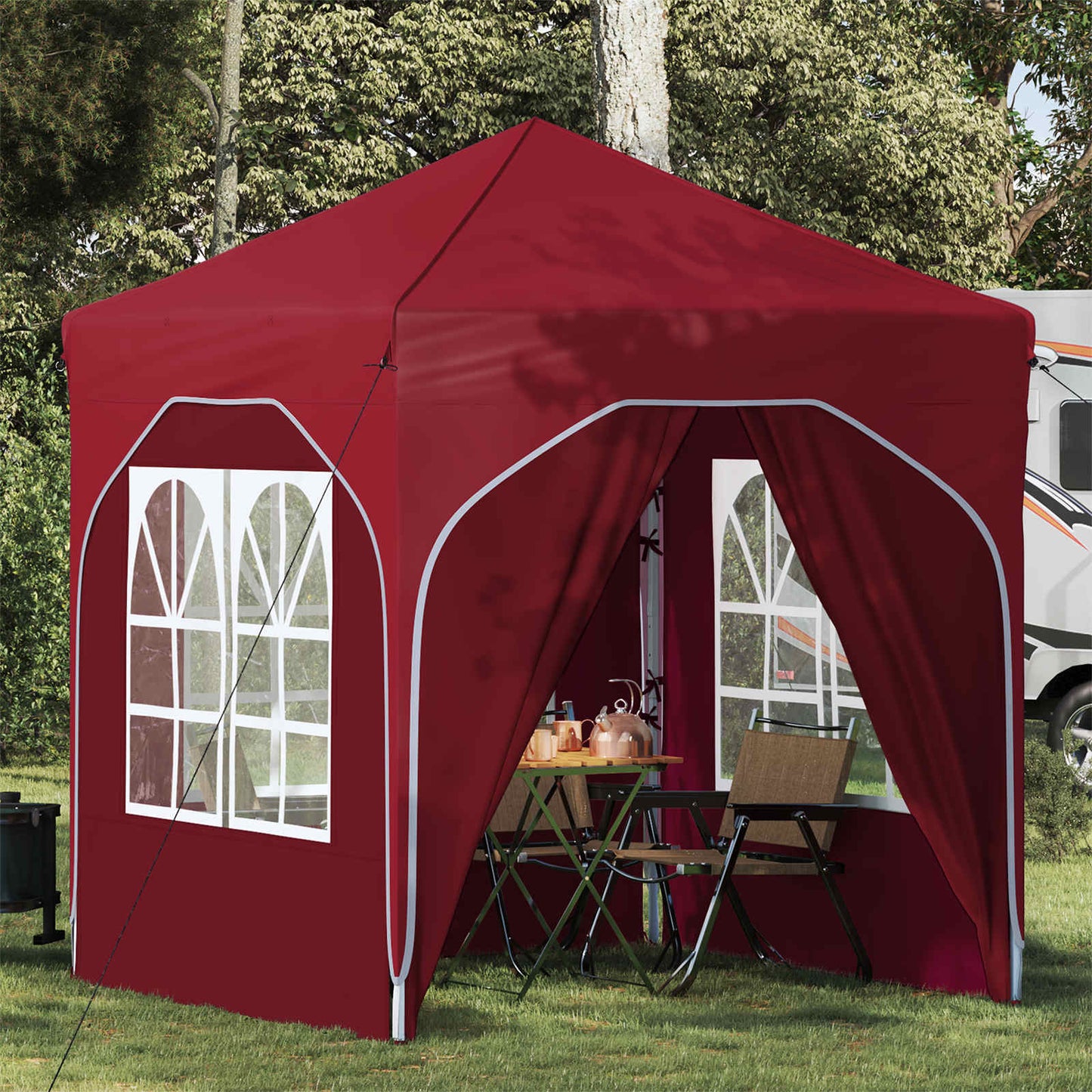 Tenda per feste a pop-up 192 x 192 x 245 cm Borgogna | homemem39