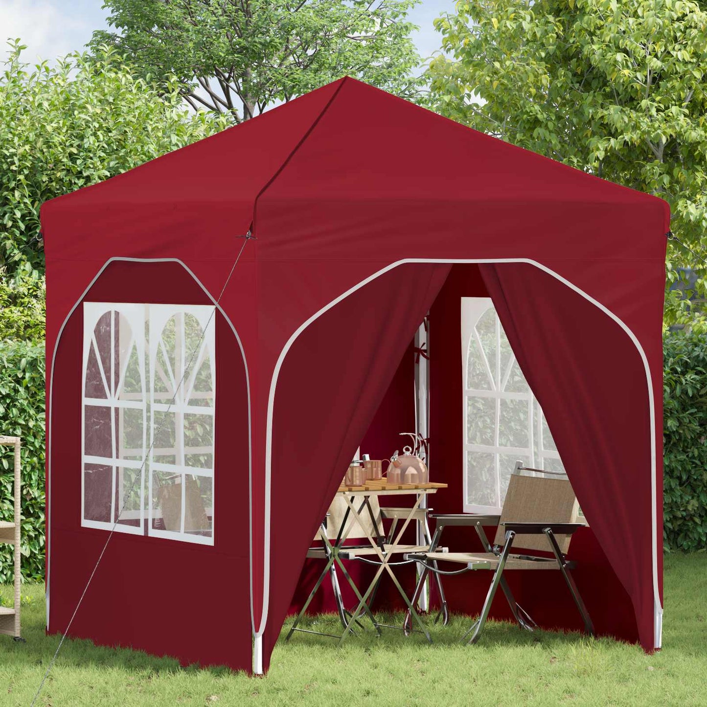 Tenda per feste a pop-up 192 x 192 x 245 cm Borgogna | homemem39