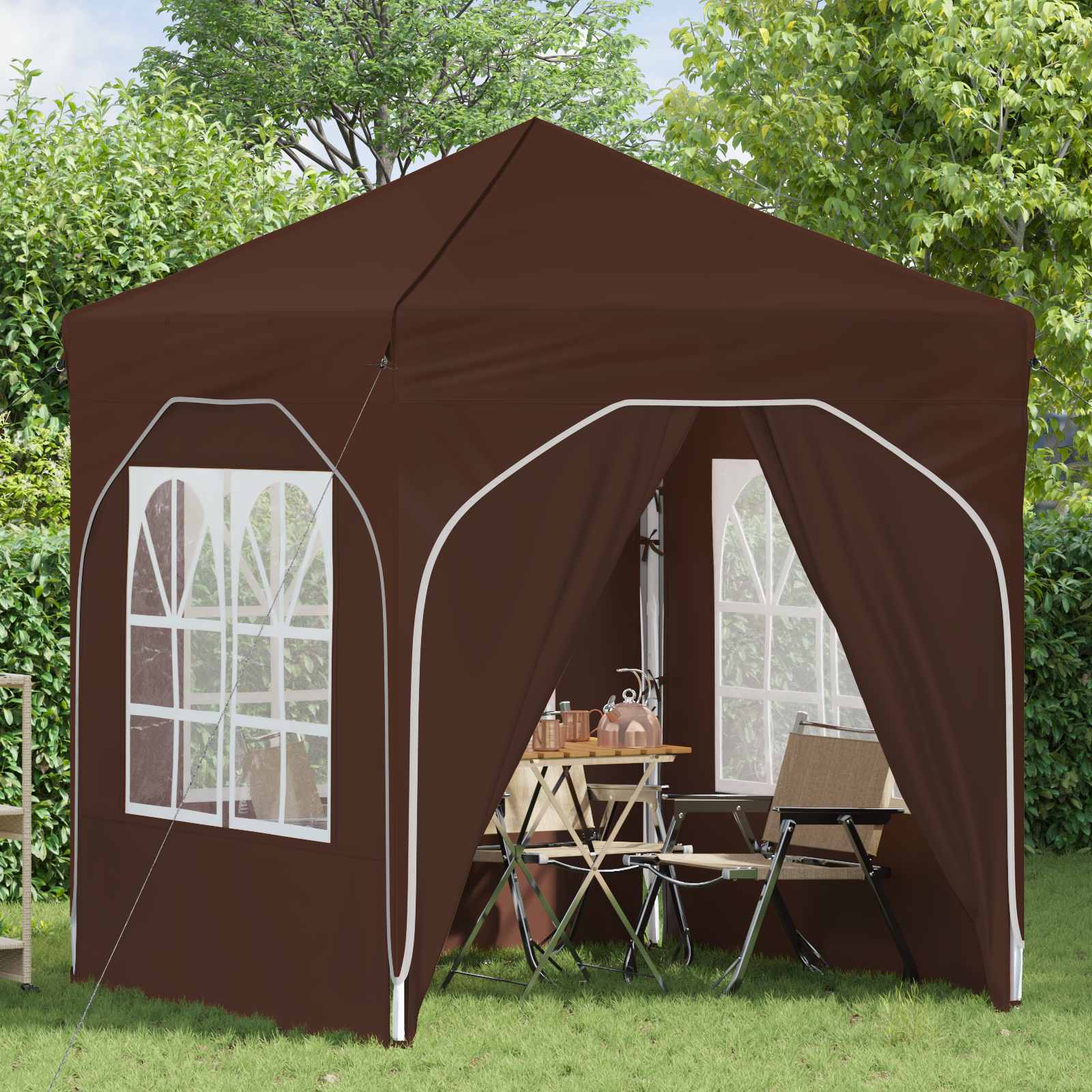 Tenda per feste a pop-up 192 x 192 x 245 cm Marrone | homemem39