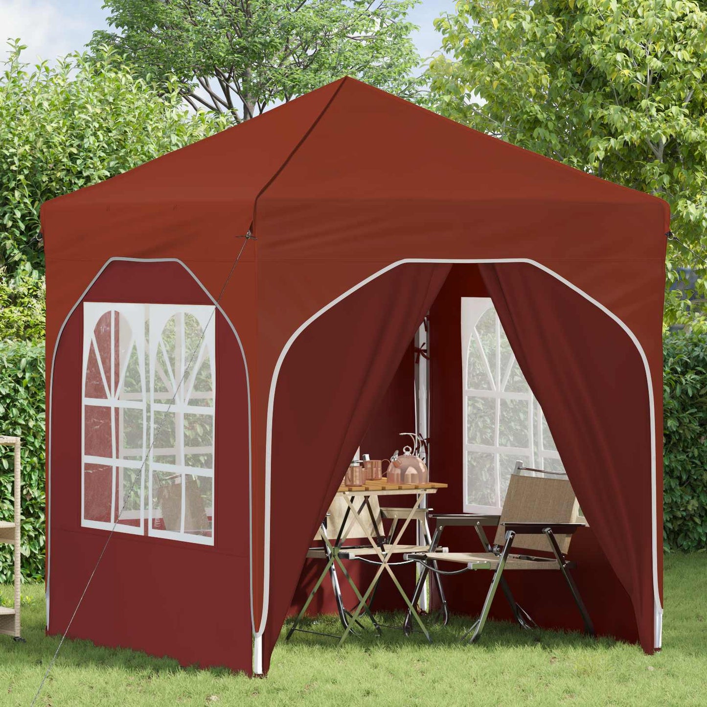 Tenda per feste a pop-up 192 x 192 x 245 cm Terracotta | homemem39
