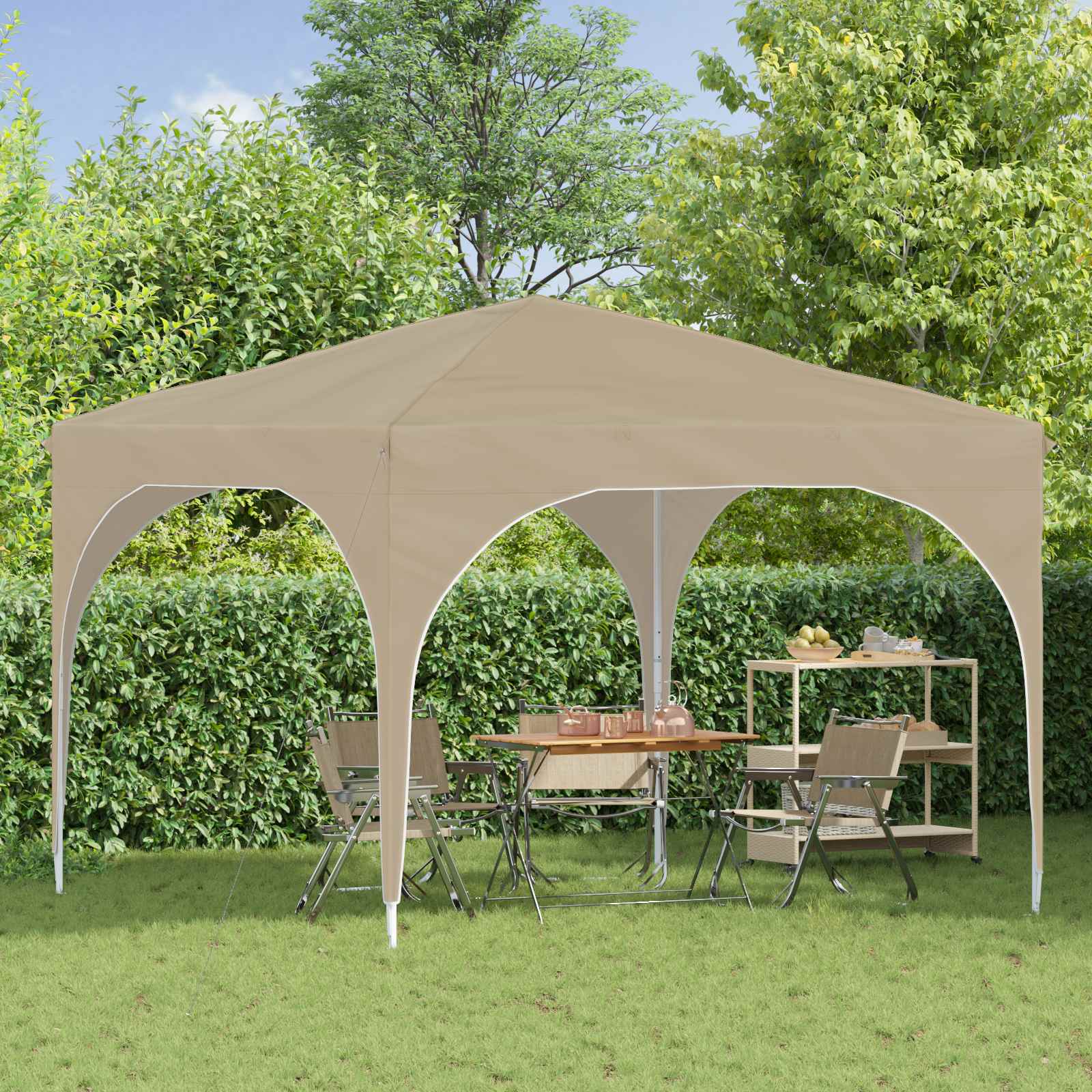 Tenda per feste a pop-up 290 x 290 x 245 cm Crema | homemem39