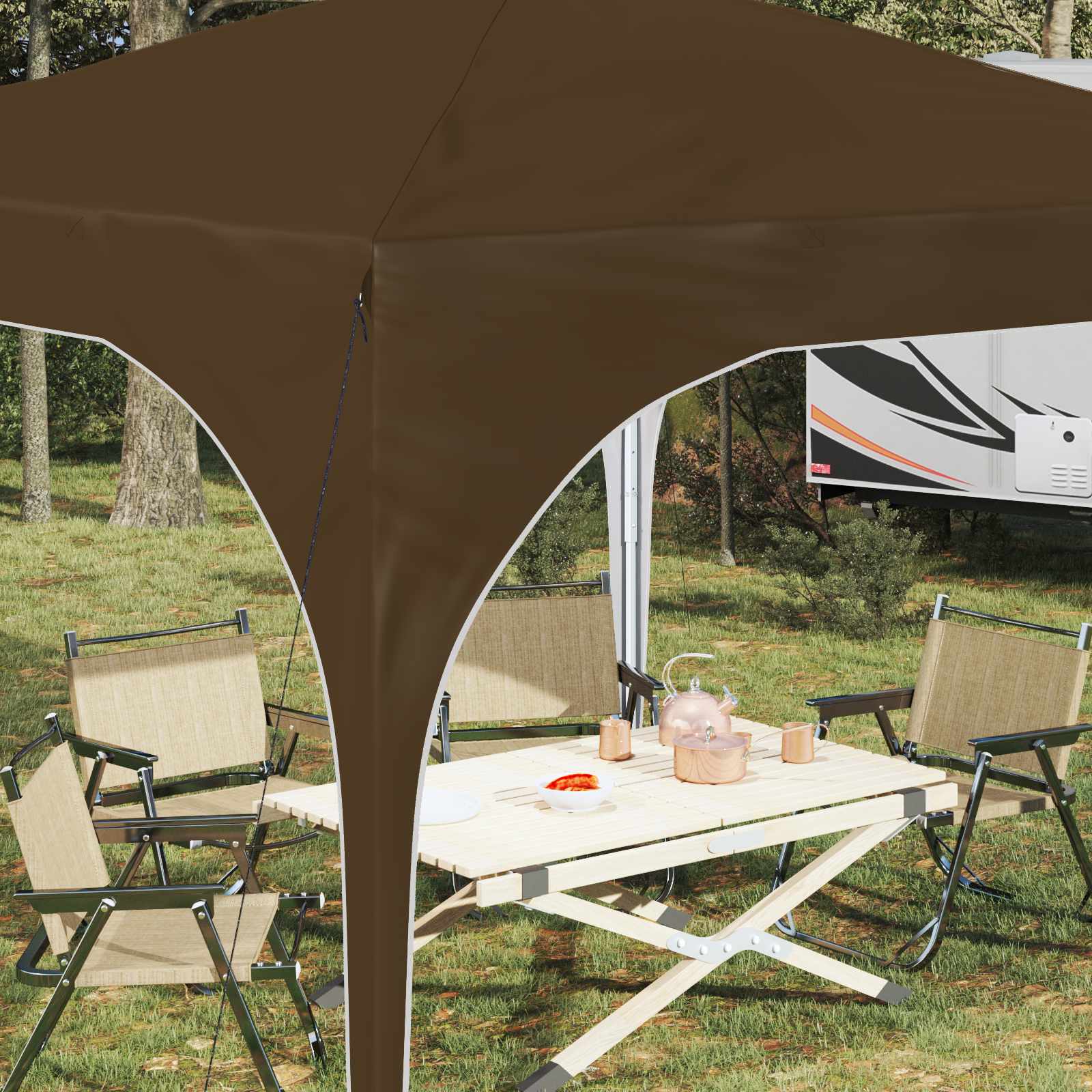 Tenda per feste a pop-up 290 x 290 x 245 cm Tortora | homemem39
