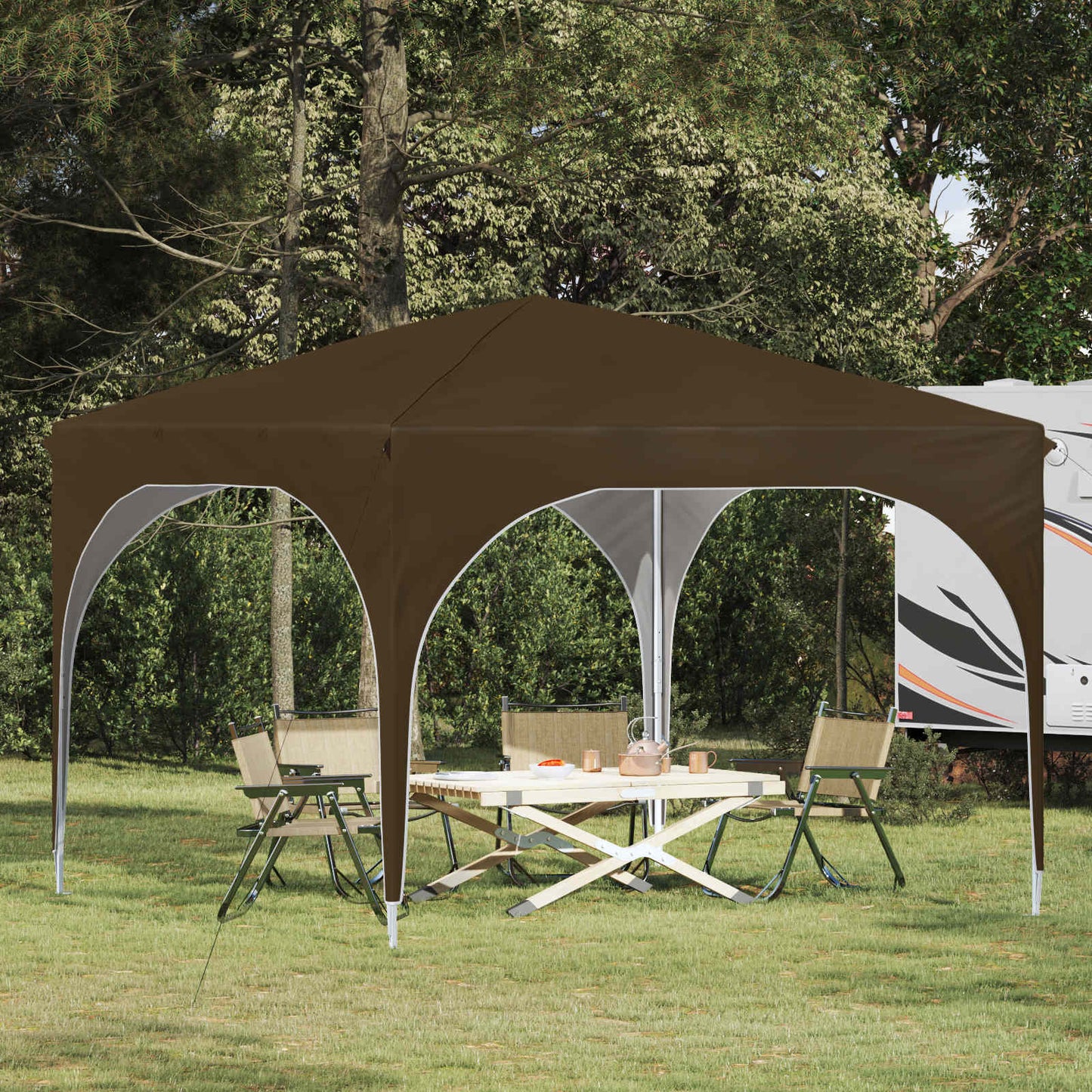 Tenda per feste a pop-up 290 x 290 x 245 cm Tortora | homemem39