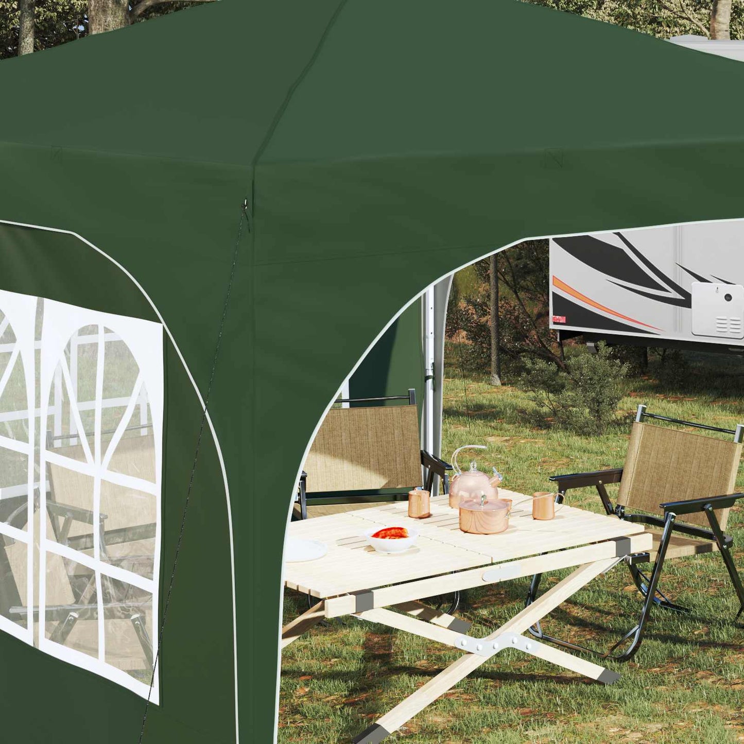 Tenda per feste a pop-up 290 x 290 x 245 cm Verde | homemem39