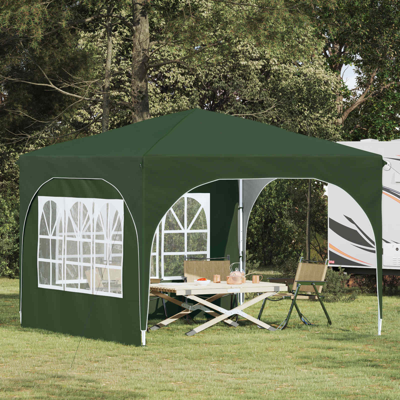 Tenda per feste a pop-up 290 x 290 x 245 cm Verde | homemem39
