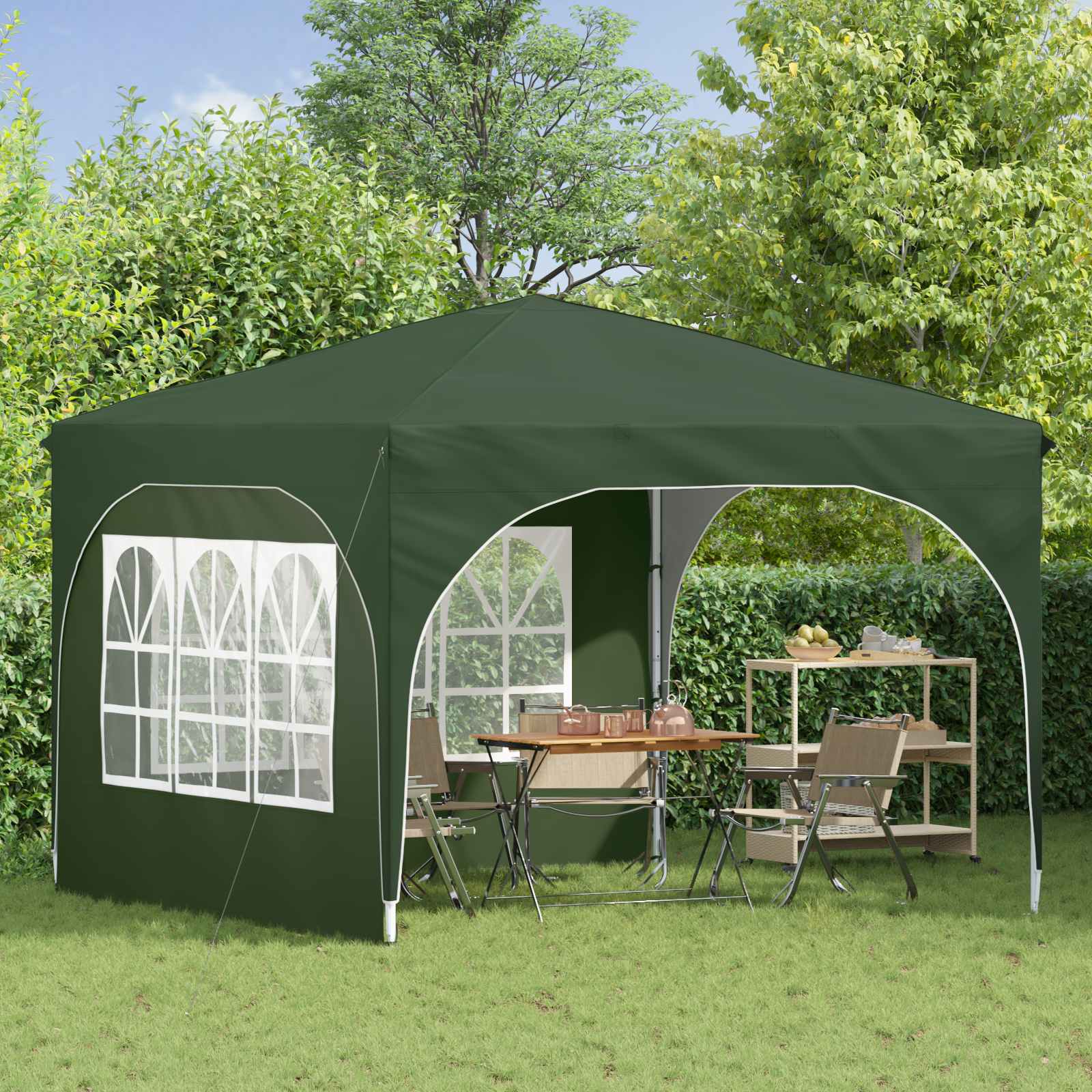 Tenda per feste a pop-up 290 x 290 x 245 cm Verde | homemem39