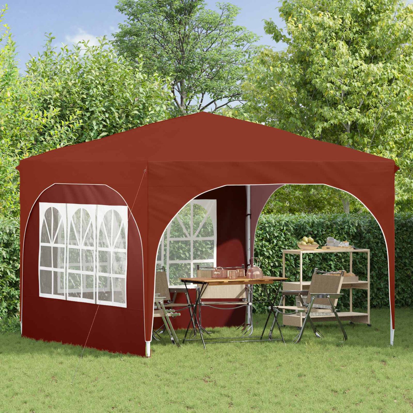 Tenda per feste a pop-up 290 x 290 x 245 cm Terracotta | homemem39