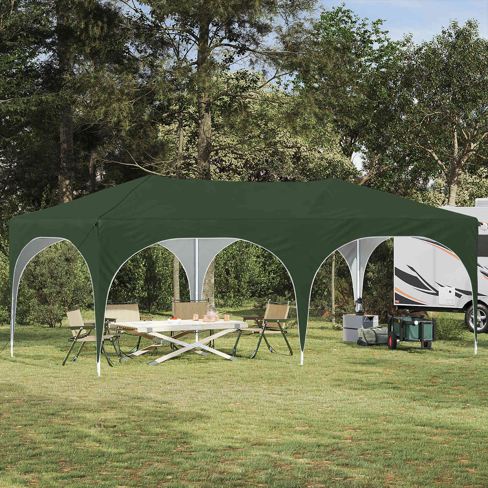 Tenda per feste a pop-up Verde 575 x 288 x 245 cm | homemem39