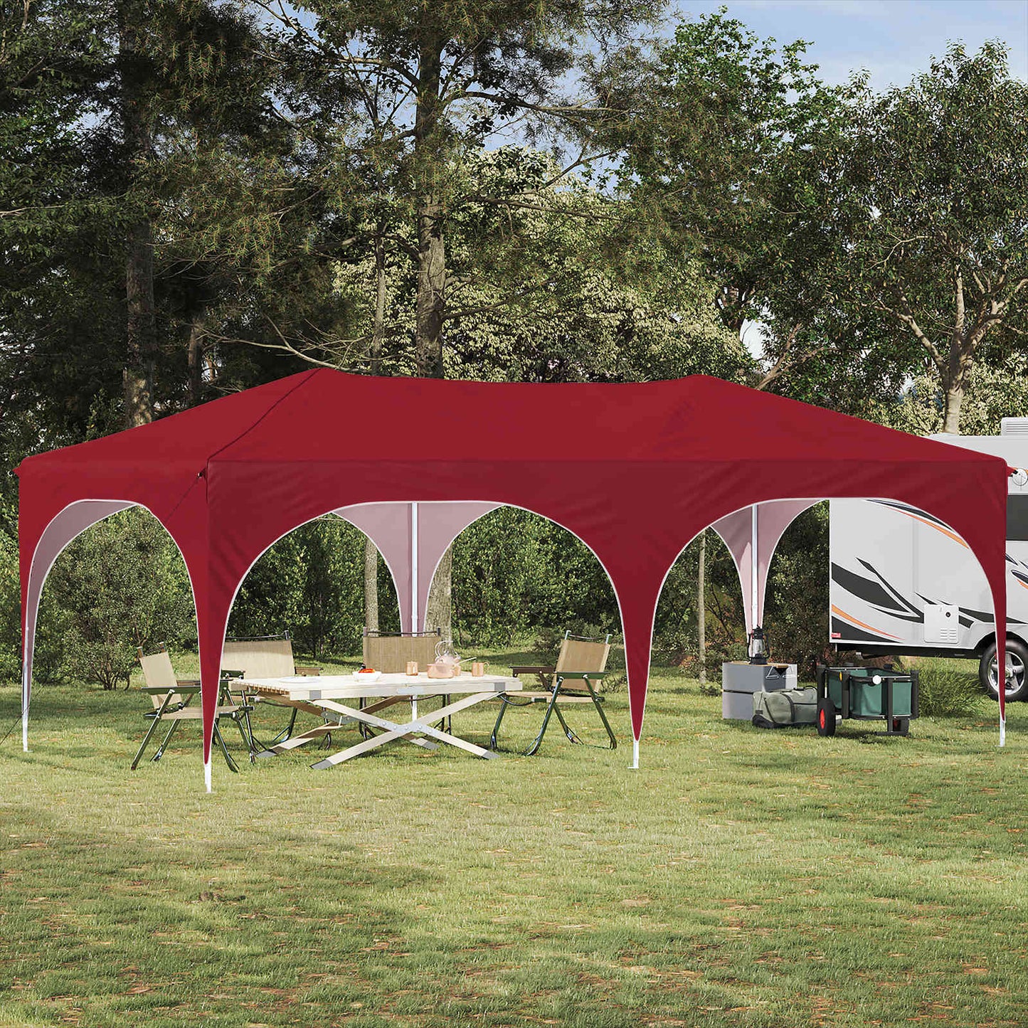Tenda per feste a pop-up 575 x 288 x 245 cm Borgogna