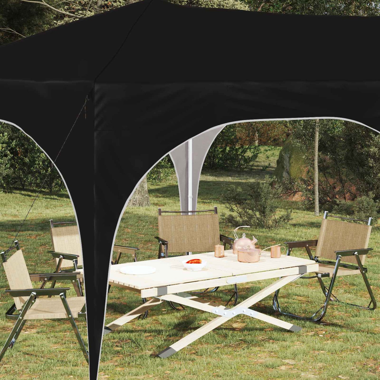 Tenda per feste a pop-up 575 x 288 x 245 cm Nero Tessuto Oxford