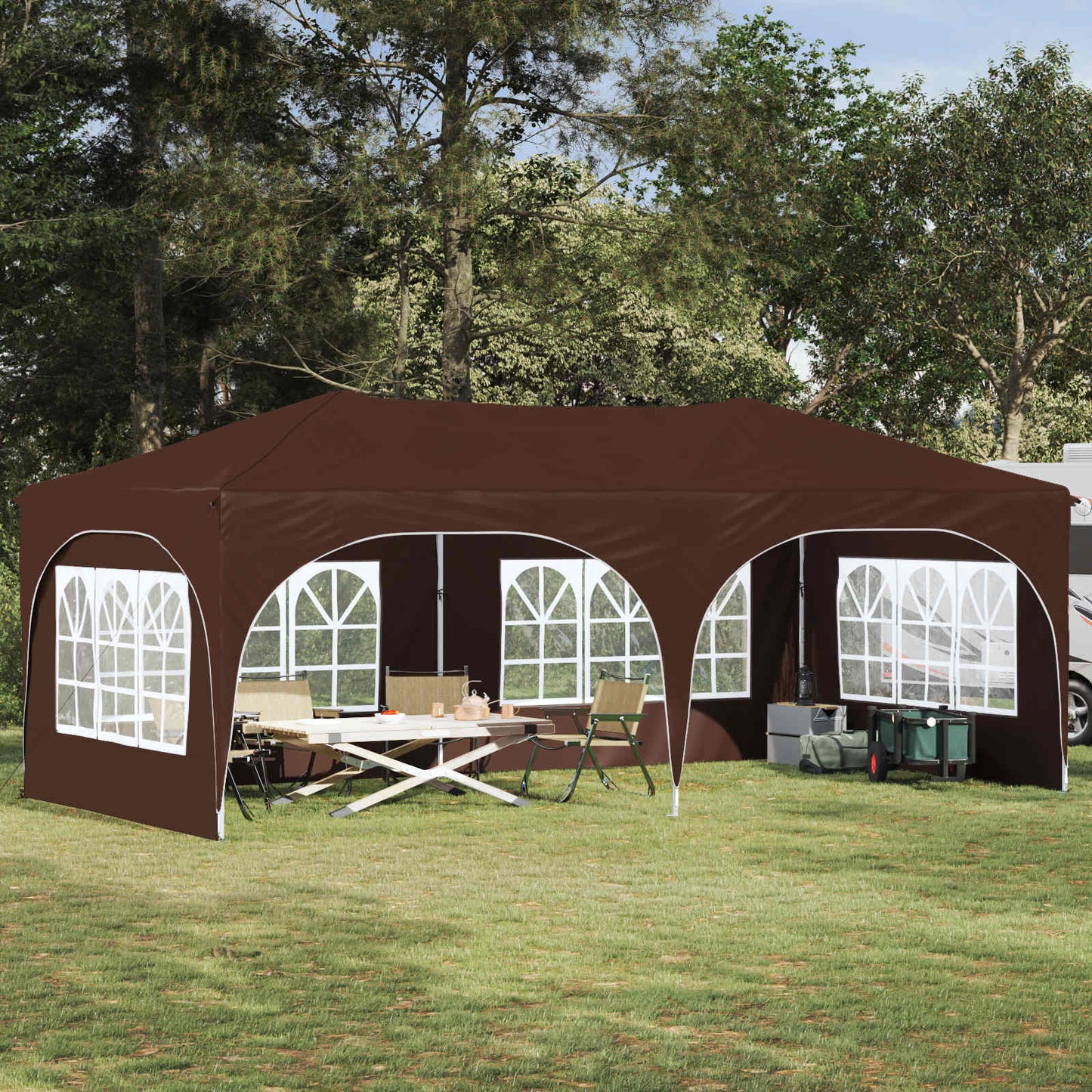 Tenda per feste a pop-up 575 x 288 x 245 cm Marrone