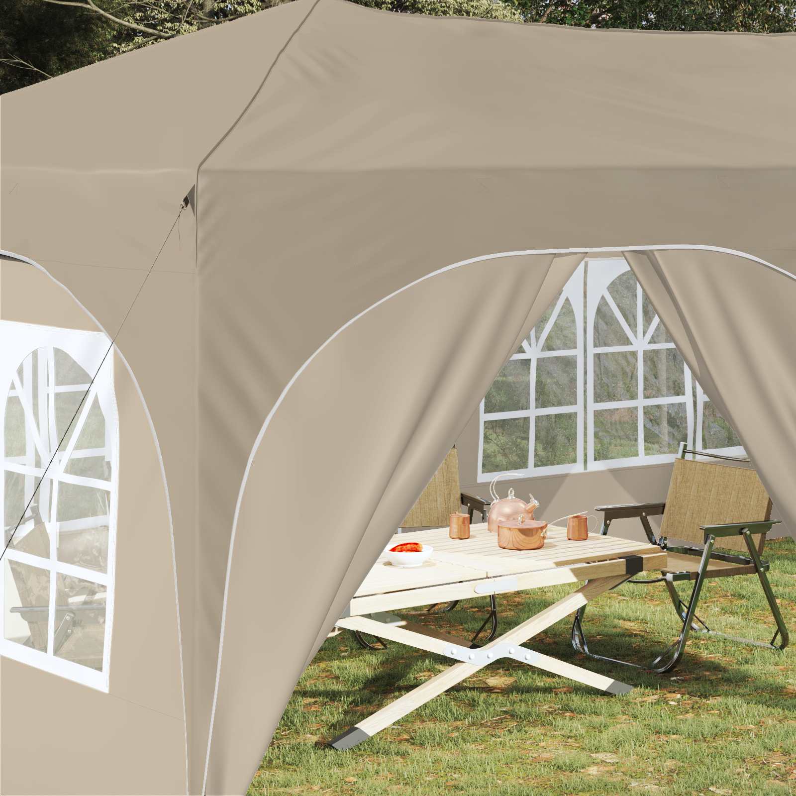 Tenda per feste a pop-up Crema 575 x 288 x 245 cm | homemem39