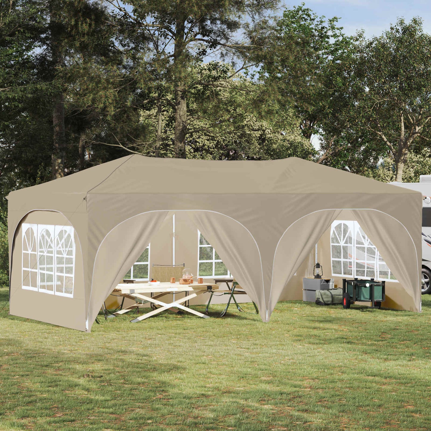 Tenda per feste a pop-up Crema 575 x 288 x 245 cm | homemem39