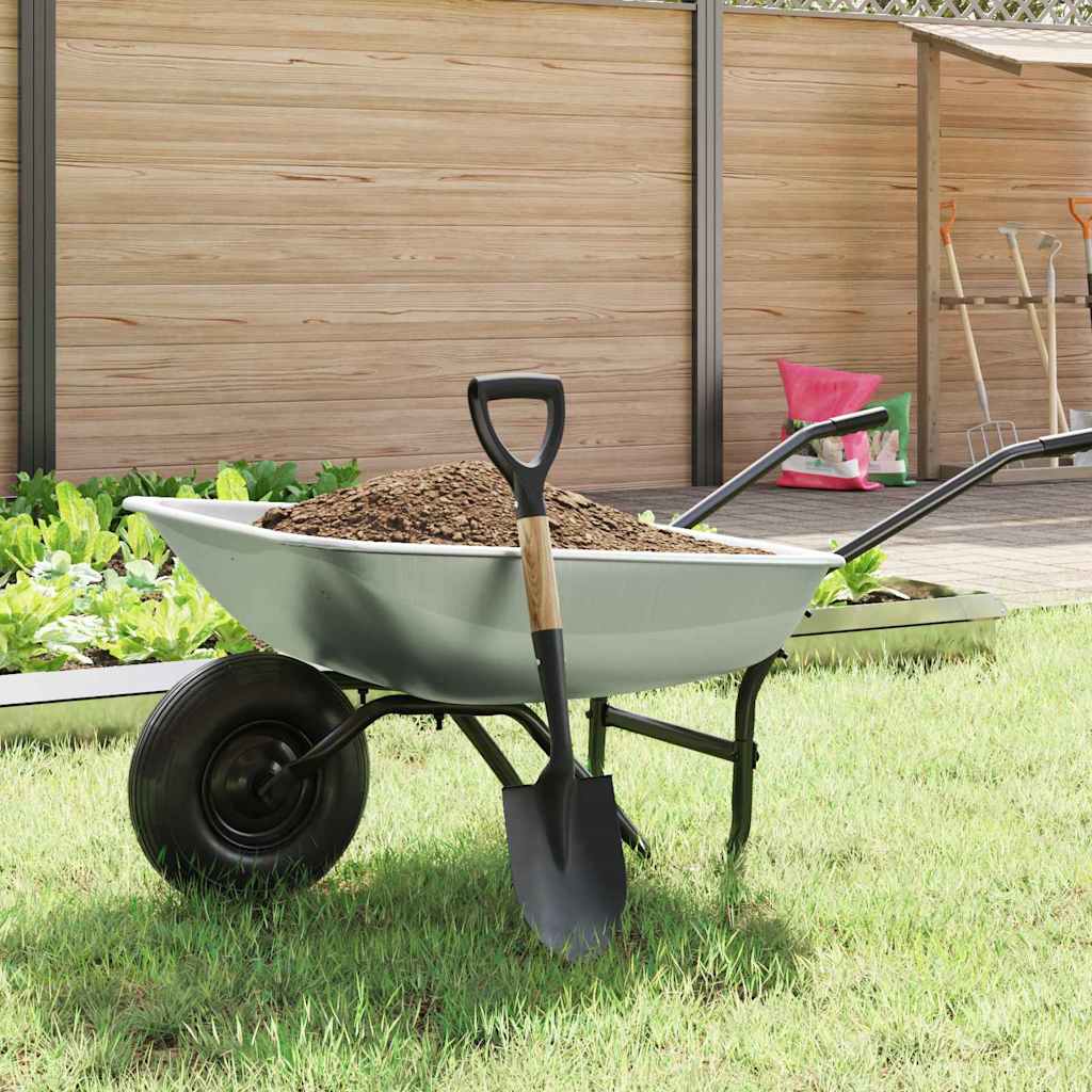 Pala Nero 68,5 cm Acciaio Rivestito e Legno Massiccio