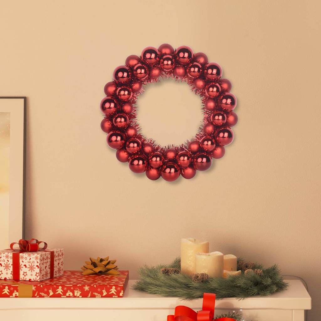 Corone di Palline di Natale 2 pcs Rosso 33 x 33 x 7 cm | homemem39
