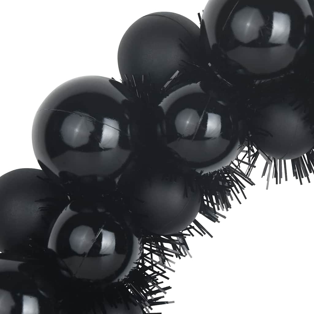 Corone di Palline di Natale 2 pcs Nero 33 x 33 x 7 cm | homemem39