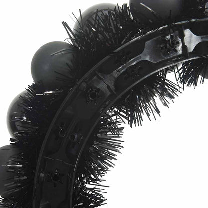 Corone di Palline di Natale 2 pcs Nero 33 x 33 x 7 cm | homemem39