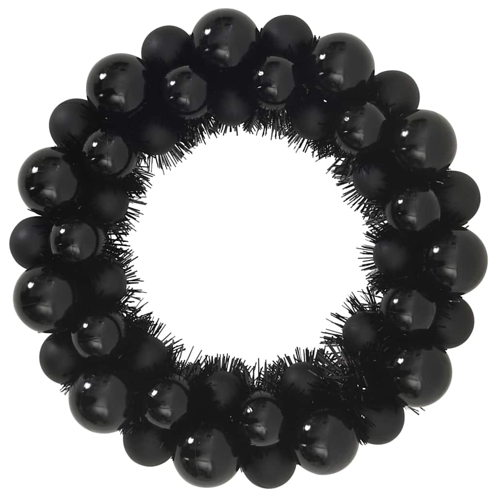 Corone di Palline di Natale 2 pcs Nero 33 x 33 x 7 cm | homemem39