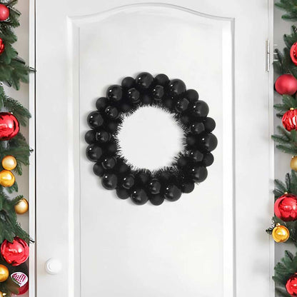 Corone di Palline di Natale 2 pcs Nero 33 x 33 x 7 cm | homemem39