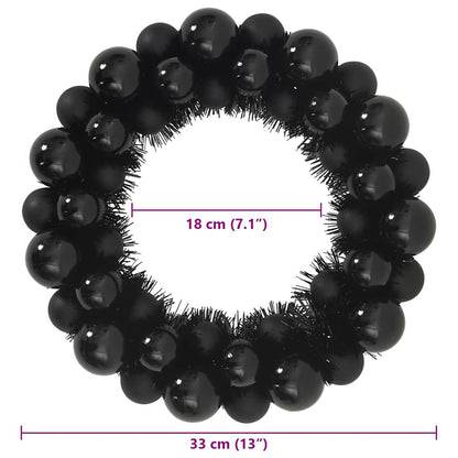 Corone di Palline di Natale 2 pcs Nero 33 x 33 x 7 cm | homemem39