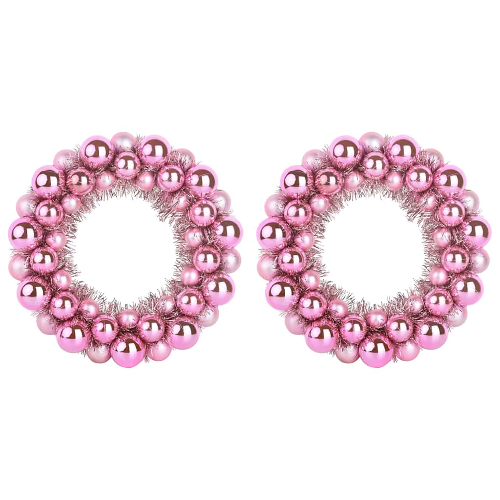 Corone di Palline di Natale 2 pcs Rosa 33 x 33 x 7 cm | homemem39
