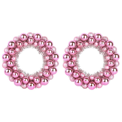 Corone di Palline di Natale 2 pcs Rosa 33 x 33 x 7 cm | homemem39