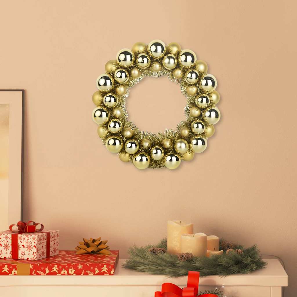Corone di Palline di Natale 2 pcs Oro 33 x 33 x 7 cm | homemem39